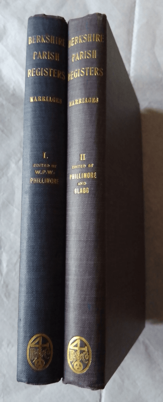 BERKSHIRE PARISH REGISTERS.  MARRIAGES.  VOLUMES I and II published by W P W Phillimore.  LIMITED EDITION.